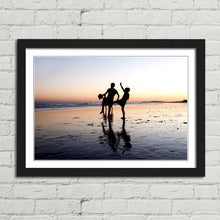 Load image into Gallery viewer, Children Playing on Beach Silhouette