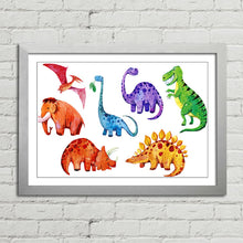 Load image into Gallery viewer, Cartoon Watercolour Dinosaurs Kids