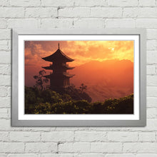 Load image into Gallery viewer, Chinese House at Sunset