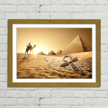 Load image into Gallery viewer, Pyramids, Ankh and Camel in Desert