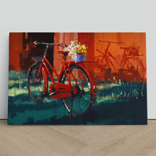 Load image into Gallery viewer, Vintage Bicycle with Flowers Oil Painting