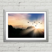Load image into Gallery viewer, Flock of Birds in Mountain Landscape