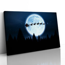 Load image into Gallery viewer, Santa Flying Night Sky Reindeer Christmas Eve