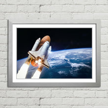 Load image into Gallery viewer, Space Shuttle in Outer Space with Earth