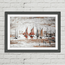 Load image into Gallery viewer, LS Lowry Sailing Boats Painting