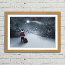 Load image into Gallery viewer, Santa with Sack Gifts Christmas Eve Snow