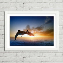 Load image into Gallery viewer, Dolphins Jumping in Ocean