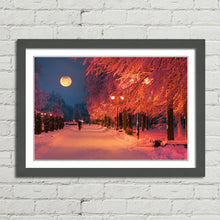 Load image into Gallery viewer, Park Evening Snow Winter Scene