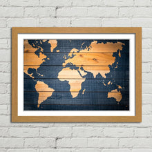 Load image into Gallery viewer, World Map Wood Effect Oceans