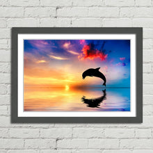 Load image into Gallery viewer, Dolphin Jumping at Sunset