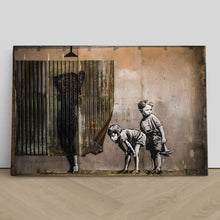 Load image into Gallery viewer, Boys Peeping Shower Woman Banksy Street Art