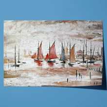 Load image into Gallery viewer, LS Lowry Sailing Boats Painting
