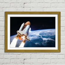 Load image into Gallery viewer, Space Shuttle in Outer Space with Earth