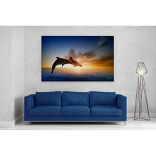 Load image into Gallery viewer, Dolphins Jumping in Ocean