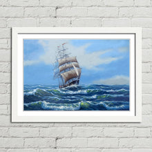Load image into Gallery viewer, Sailing Ship Ocean Journey Oil Painting