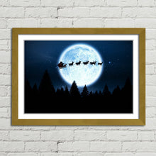 Load image into Gallery viewer, Santa Flying Night Sky Reindeer Christmas Eve