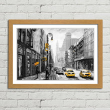 Load image into Gallery viewer, New York Street Yellow Taxi Sketch