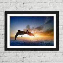 Load image into Gallery viewer, Dolphins Jumping in Ocean