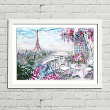 Load image into Gallery viewer, Paris Balcony Eiffel Tower Oil Painting