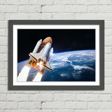 Load image into Gallery viewer, Space Shuttle in Outer Space with Earth