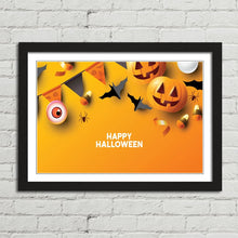 Load image into Gallery viewer, Jack-o'-Lantern Pumpkin and Bats Halloween