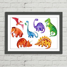 Load image into Gallery viewer, Cartoon Watercolour Dinosaurs Kids