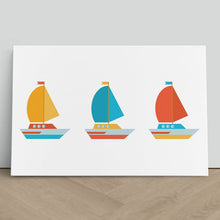 Load image into Gallery viewer, Yellow Blue Red Boats