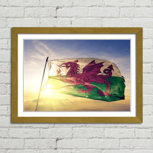 Load image into Gallery viewer, Wales Red Dragon National Flag Sunrise