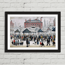 Load image into Gallery viewer, LS Lowry Market Scene Northern Town