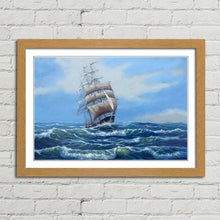Load image into Gallery viewer, Sailing Ship Ocean Journey Oil Painting