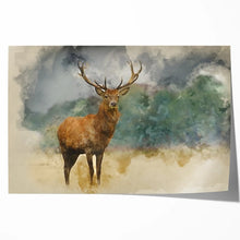 Load image into Gallery viewer, Red Deer Stag Watercolour Painting
