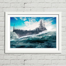 Load image into Gallery viewer, Warship Sailing through the Atlantic