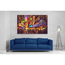 Load image into Gallery viewer, City Nightlife Oil Painting