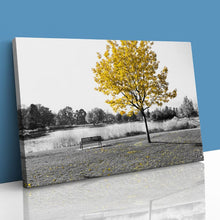 Load image into Gallery viewer, Yellow Tree Park Bench Lake