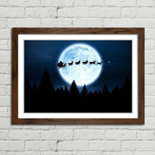 Load image into Gallery viewer, Santa Flying Night Sky Reindeer Christmas Eve