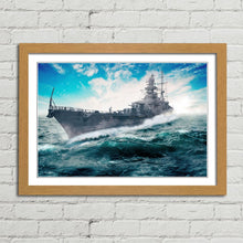 Load image into Gallery viewer, Warship Sailing through the Atlantic