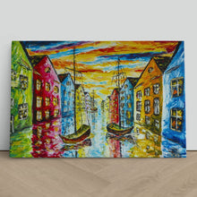 Load image into Gallery viewer, Venice Sailing Boats Abstract Oil Painting