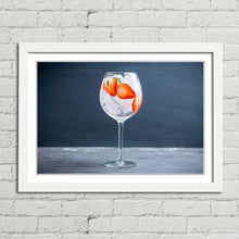 Load image into Gallery viewer, Gin Glass with Strawberry and Ice