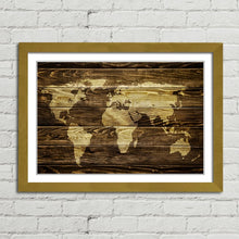 Load image into Gallery viewer, World Map on Wood Background