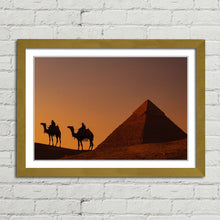 Load image into Gallery viewer, Camels at Dawn Pyramids