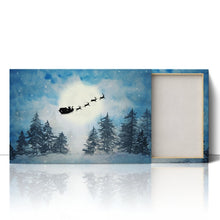 Load image into Gallery viewer, Santa Claus Reindeer Snow Watercolour Painting