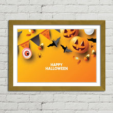 Load image into Gallery viewer, Jack-o'-Lantern Pumpkin and Bats Halloween