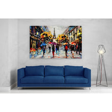 Load image into Gallery viewer, Paris Umbrellas Eiffel Tower Oil Painting