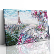 Load image into Gallery viewer, Paris Balcony Eiffel Tower Oil Painting