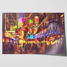 Load image into Gallery viewer, City Nightlife Oil Painting