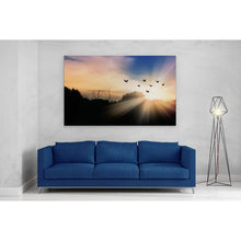 Load image into Gallery viewer, Flock of Birds in Mountain Landscape