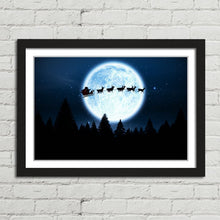 Load image into Gallery viewer, Santa Flying Night Sky Reindeer Christmas Eve