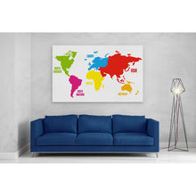 Load image into Gallery viewer, World Map Continents Colours