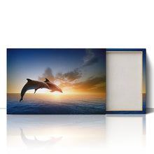 Load image into Gallery viewer, Dolphins Jumping in Ocean