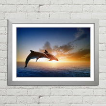 Load image into Gallery viewer, Dolphins Jumping in Ocean
